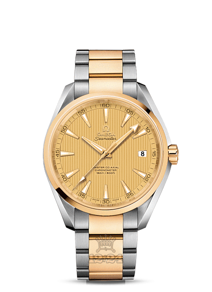 Omega Aqua Terra 150 M Watch 231.20.42.21.08.001 42 mm Steel / Yellow gold Case Golden Dial