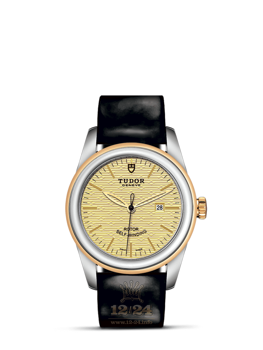 Tudor Glamour Watch M53003-0027 31 mm Stainless steel Yellow gold Case Golden Dial
