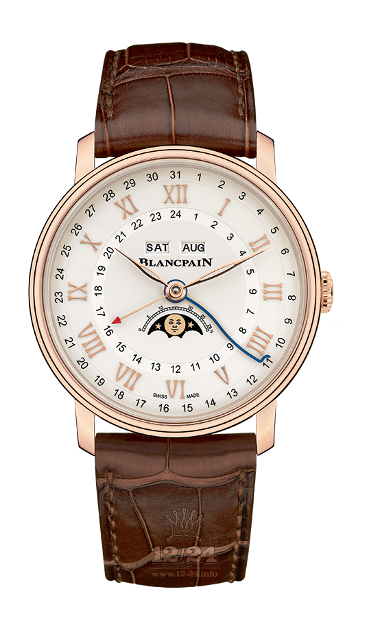 Blancpain Villeret Watch 6676-3642-55B 40 mm Pink gold Case White Dial