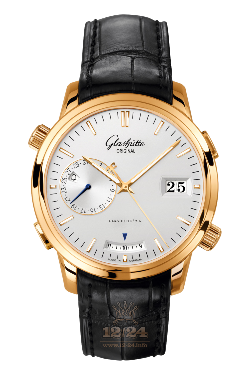 Glashutte Senator Watch 100-13-01-01-01 50 mm Pink gold Case Silver Dial