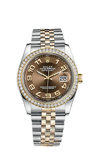 Rolex Datejust Watch 116243-0075 36 mm Steel / Yellow gold Case Brown (chocolate) Dial