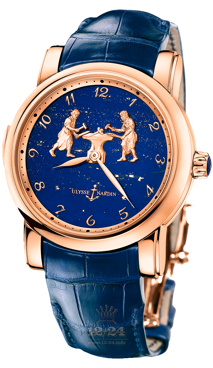 Ulysse Nardin Classic Watch 716-61/E3 42 mm Pink gold Case Dark blue Dial