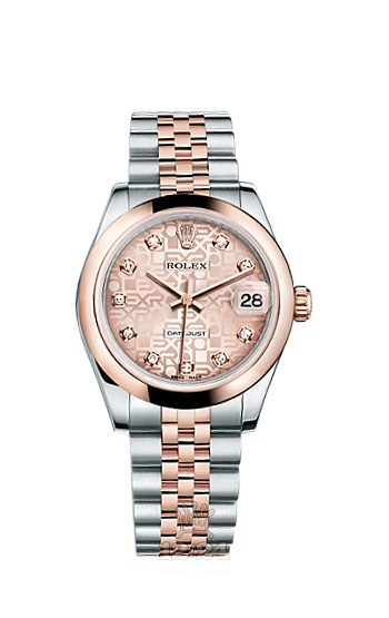 Rolex Datejust Watch 178241-0044 31 mm Steel / Pink gold Case Pink Dial