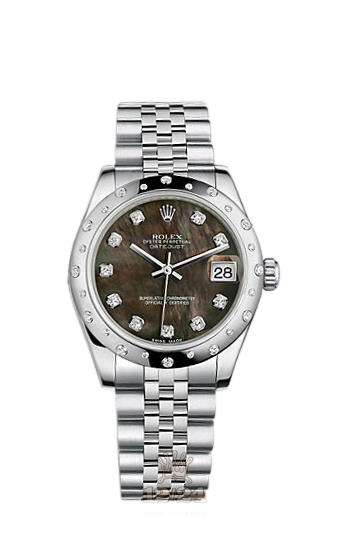 Rolex Lady-Datejust Watch 178344-0008 31 mm Steel / White gold Case Black Dial