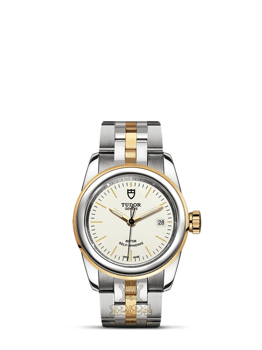 Tudor Glamour Watch M51003-0025 26 mm Stainless steel Yellow gold Case White Dial