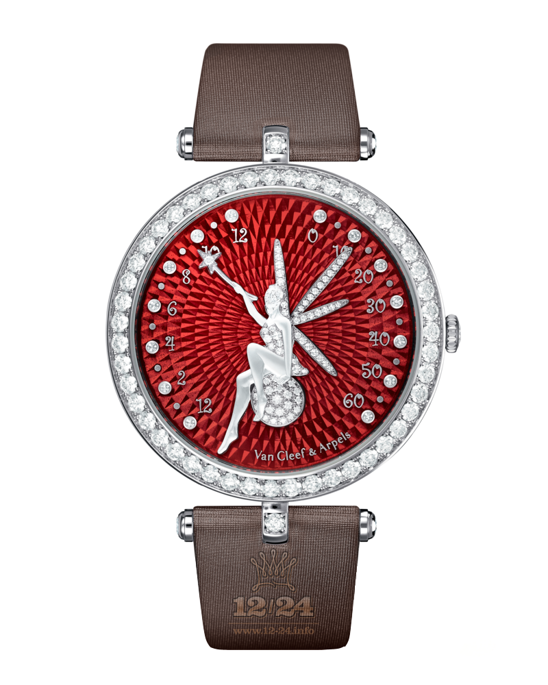 Van Cleef Poetic Complications Watch VCARO3MA00 White gold Case Red Dial