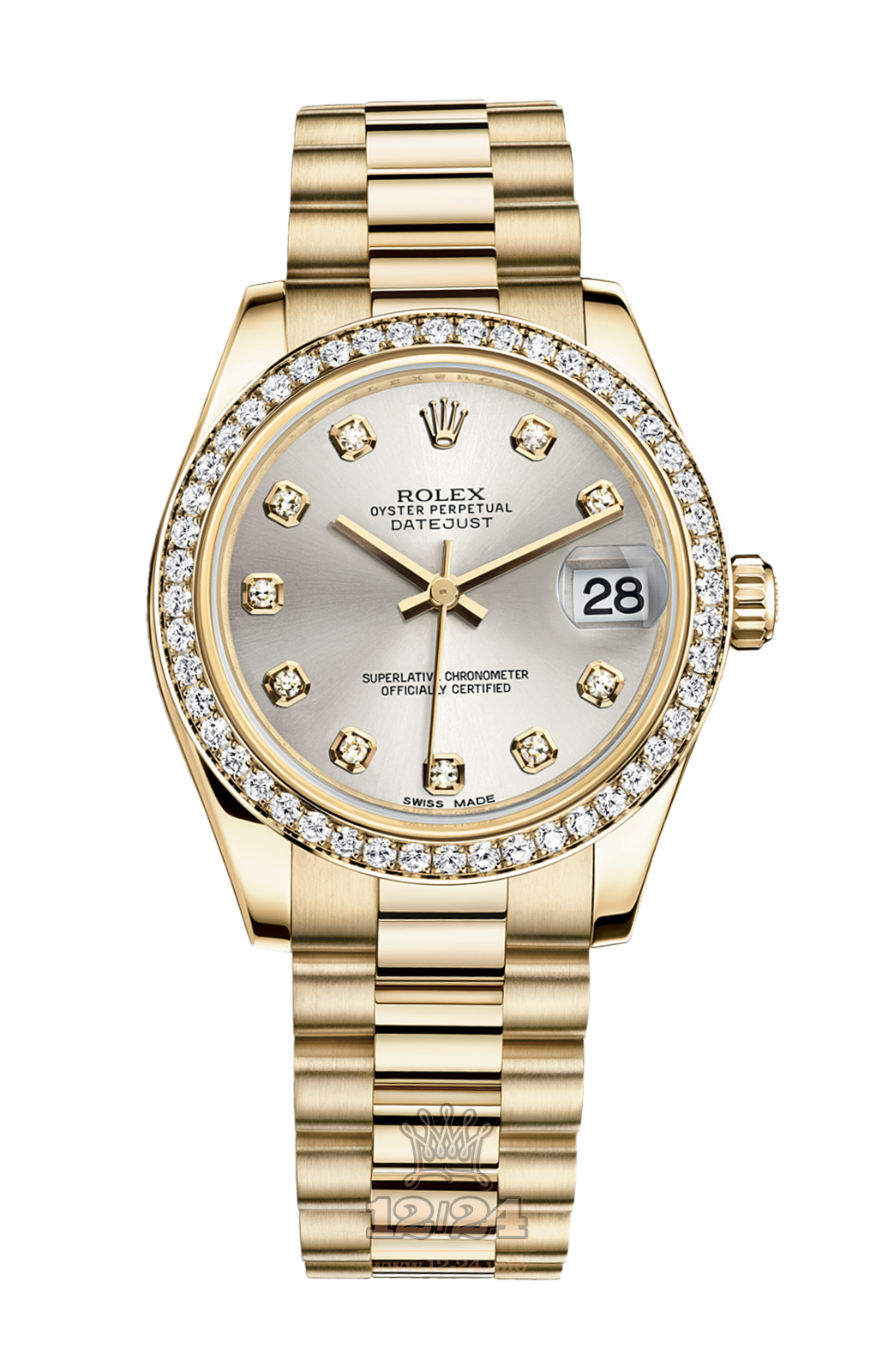Rolex Lady-Datejust Watch 178288-0012 31 mm Yellow gold Case Silver Dial