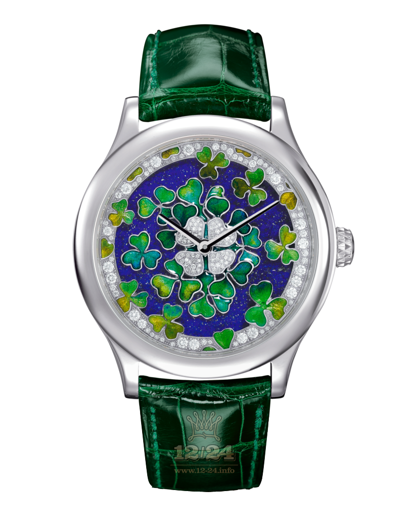 Van Cleef Extraordinary Dials Watch VCARO30A00 White gold Case Dark blue Green Painted Dial
