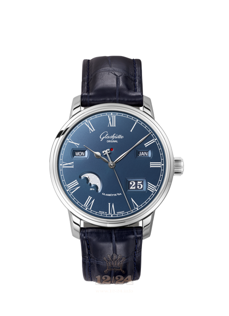 Glashutte Senator Watch 100-02-07-12-50 42 mm Stainless steel Case Dark blue Dial