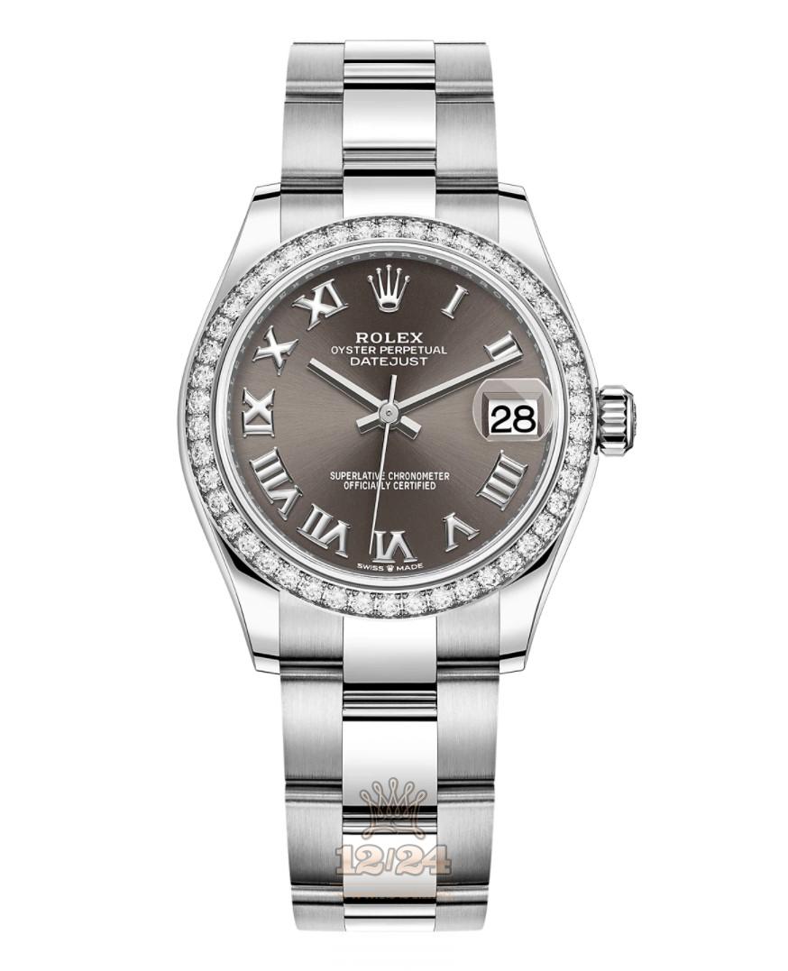 Rolex Datejust Watch 278384rbr-0025 31 mm Stainless steel White gold Case Gray Dial