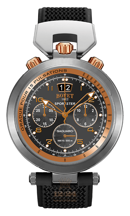 Bovet Sportster Watch SP0444-MA 46 mm Stainless steel Pink gold Case Gray Dial