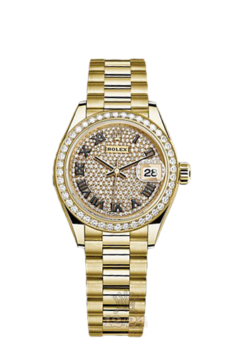 Rolex Datejust Watch 279138rbr-0029 28 mm Yellow gold Case Silver Golden Dial