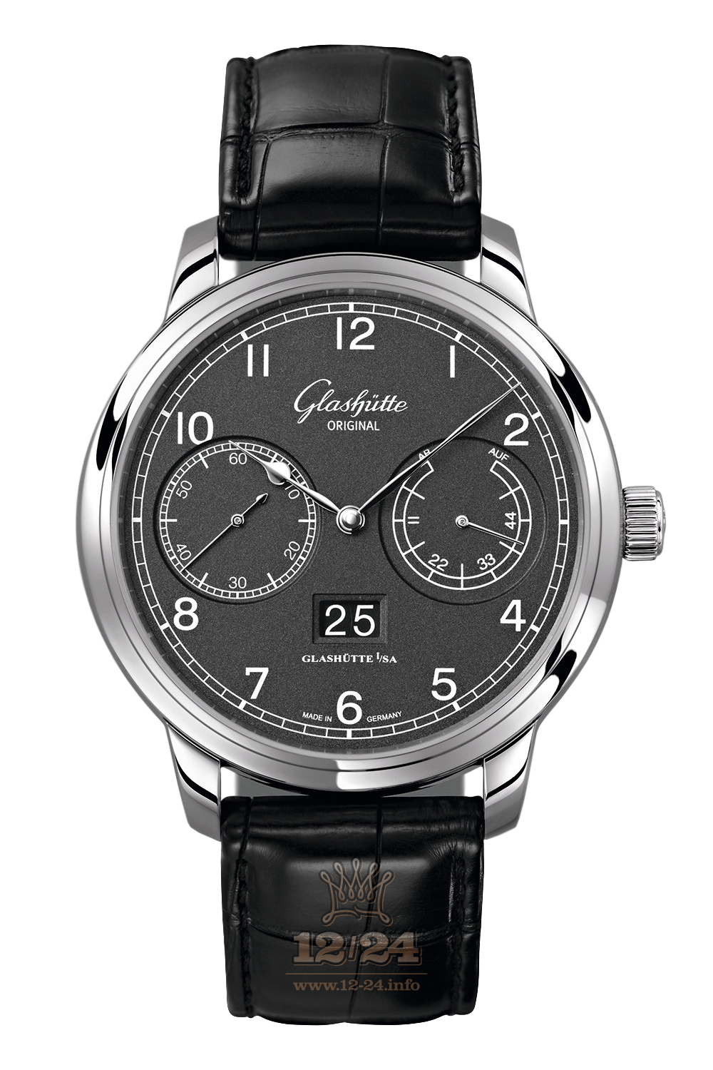 Glashutte Senator Watch 100-14-02-02-04 44 mm Stainless steel Case Gray Dial