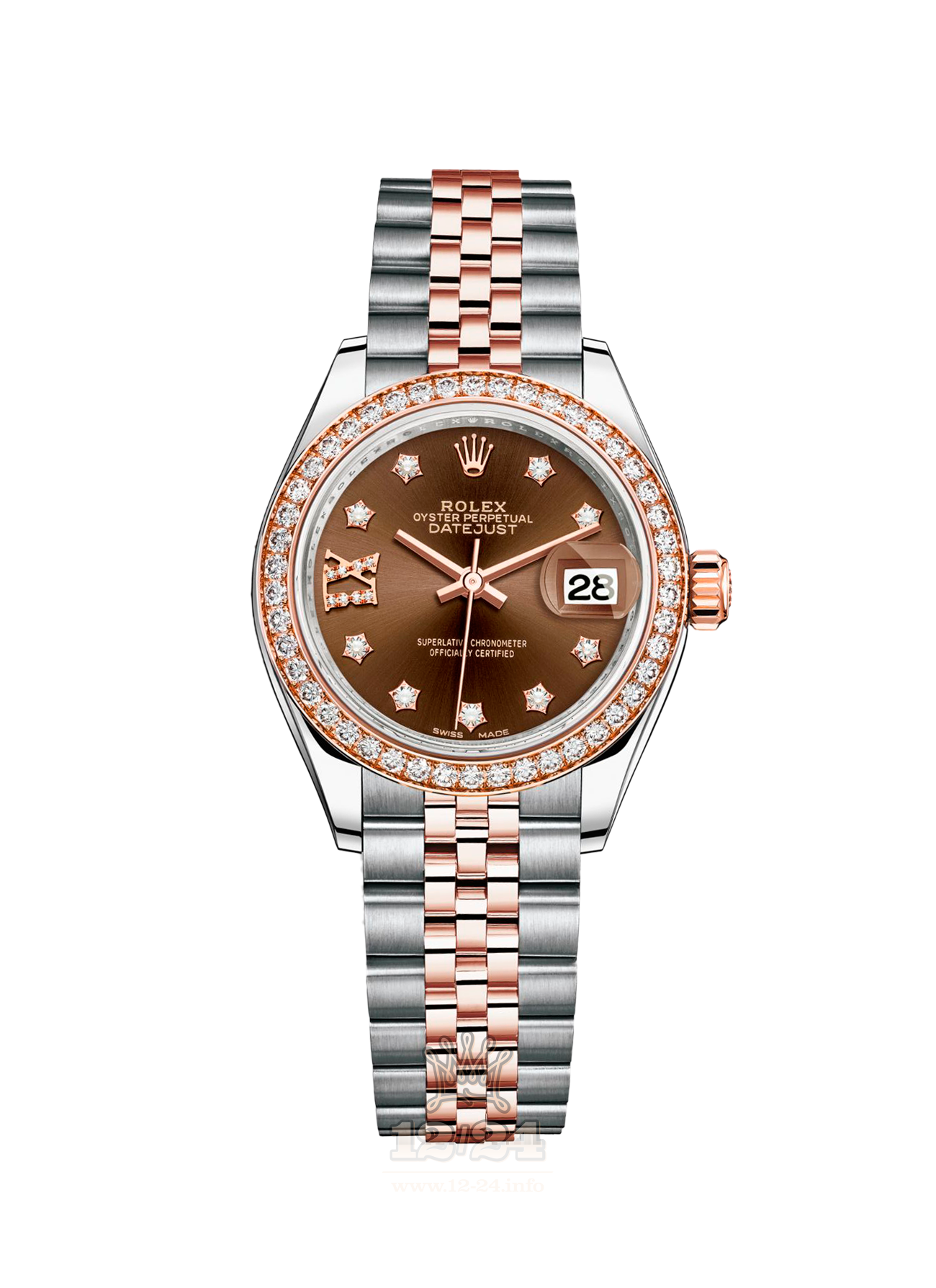 Rolex Datejust Watch 279381rbr-0003 28 mm Steel / Pink gold Case Brown (chocolate) Dial
