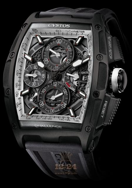 Cvstos Challenge Watch Chrono II GT White Storm Stainless steel DLC coating Case White Black Dial