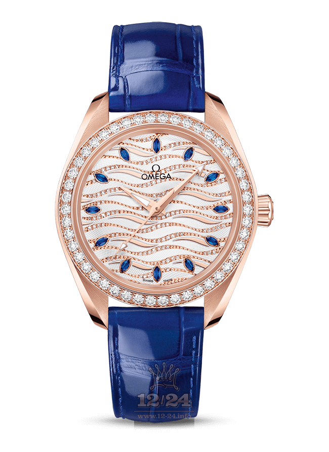 Omega Aqua Terra 150 M Watch 220.58.34.20.99.005 34 mm Pink gold Case Silver Dial