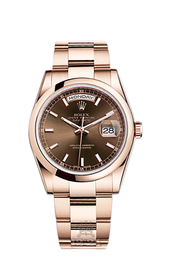 Rolex Day-Date Watch 118205f-0127 36 mm Pink gold Case Brown (chocolate) Dial