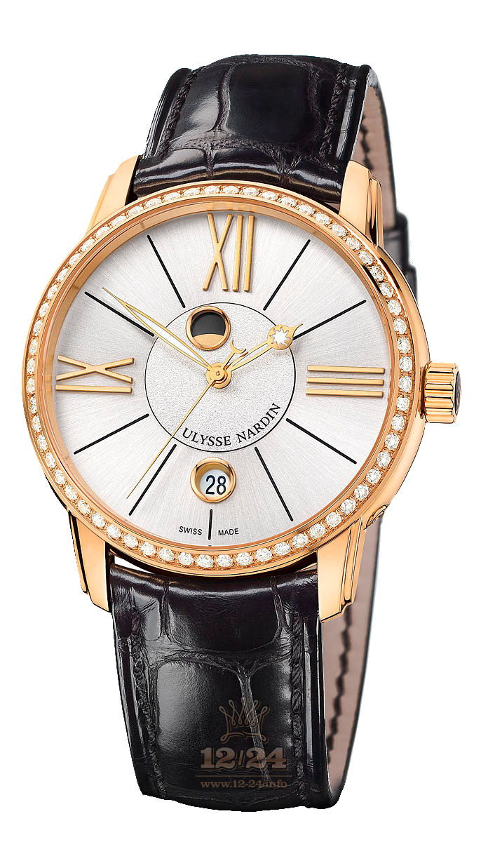 Ulysse Nardin Classic Watch 8296-122B-2/41 40 mm Pink gold Case White Dial