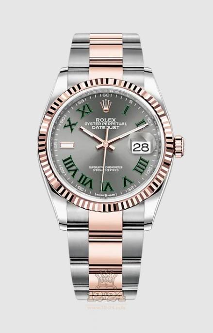 Rolex Datejust Watch 126231-0030 36 mm Stainless steel Pink gold Case Gray Dial