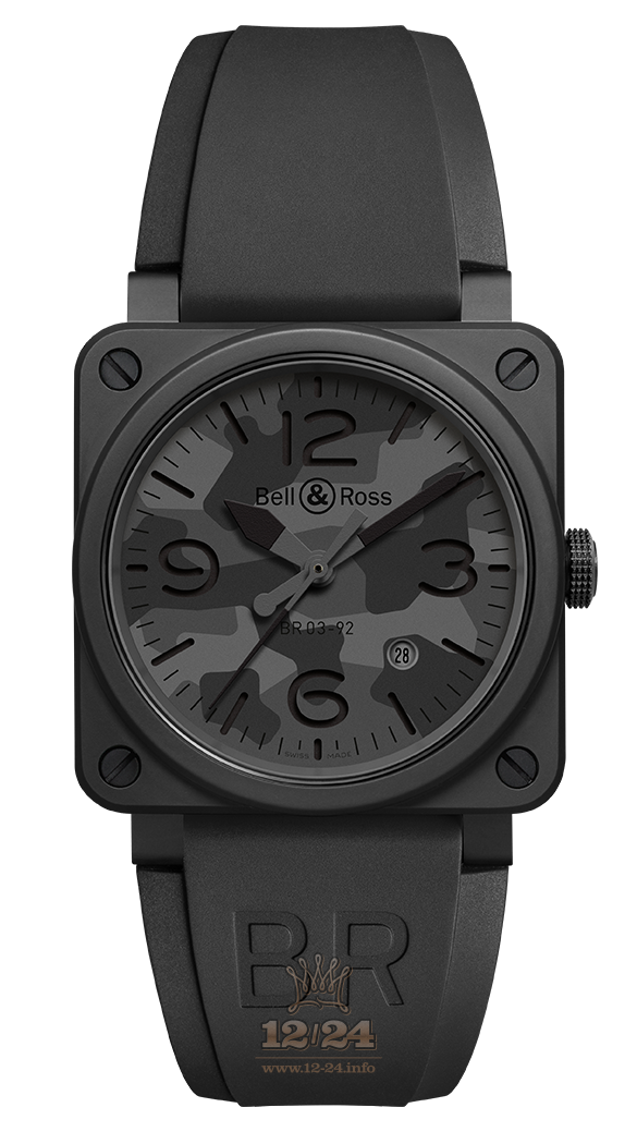 Bell & Ross Instruments Watch BR0392-CAMO-CE/SRB 42 mm Ceramics Case Black Gray Painted Dial