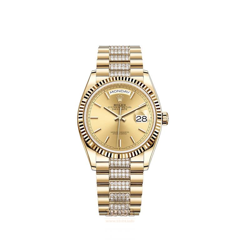 Rolex Day-Date Watch 128238-0026 36 mm Yellow gold Case Yellow Dial