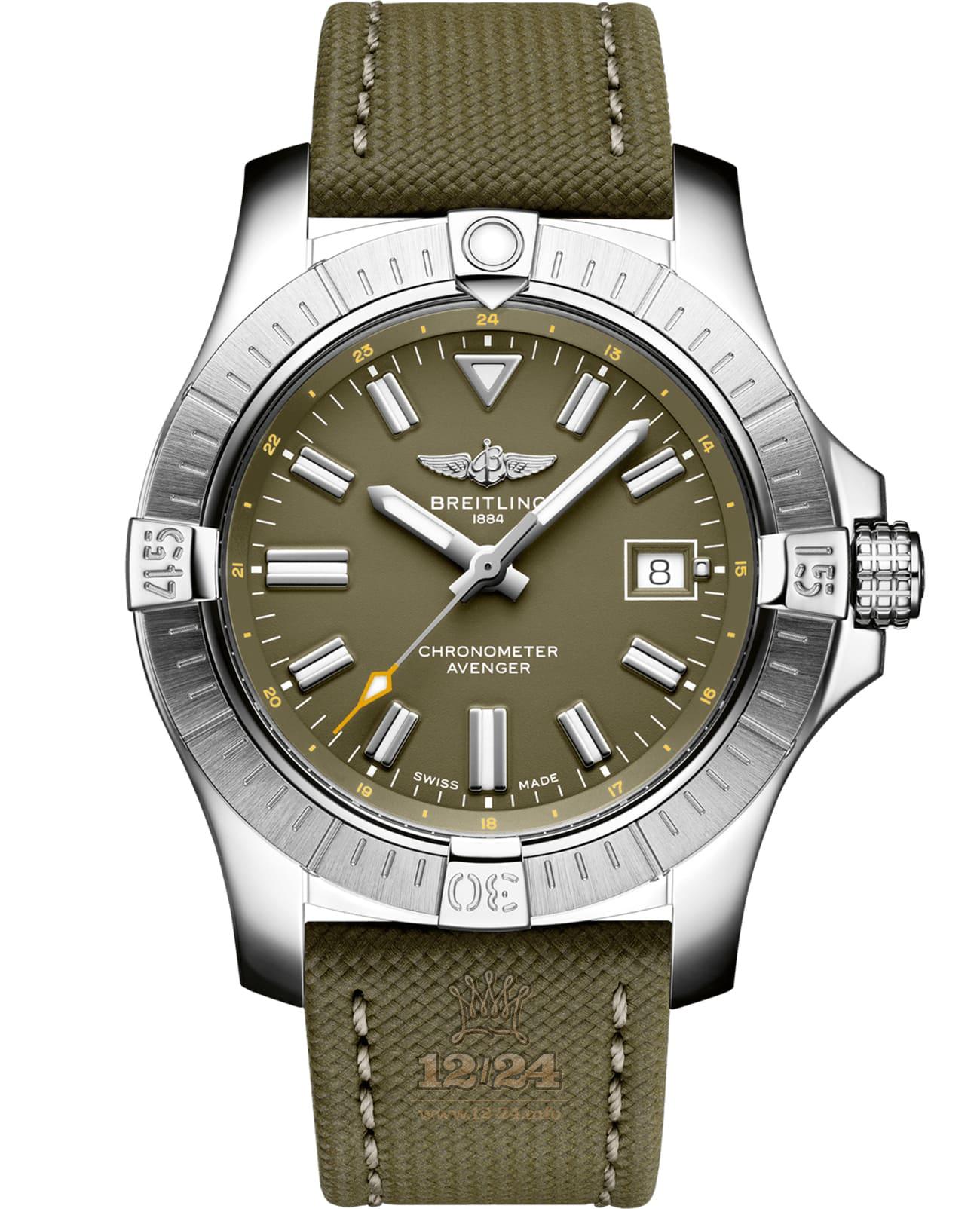 Breitling Avenger Watch A17318101L1X1 43 mm Stainless steel Case Green Dial