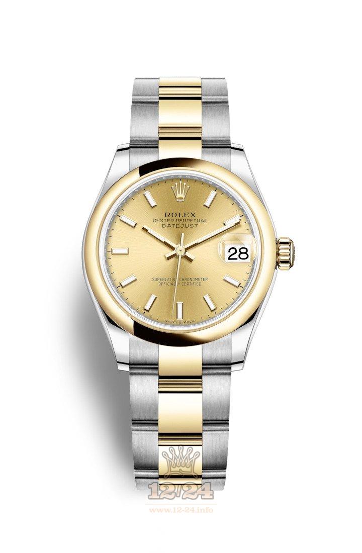 Rolex Datejust Watch 278243-0013 31 mm Stainless steel Yellow gold Case Yellow Dial