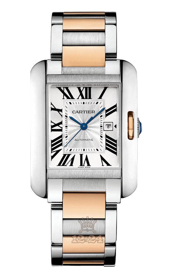 Cartier Tank Watch W5310037 39 mm Steel / Pink gold Case Silver Dial