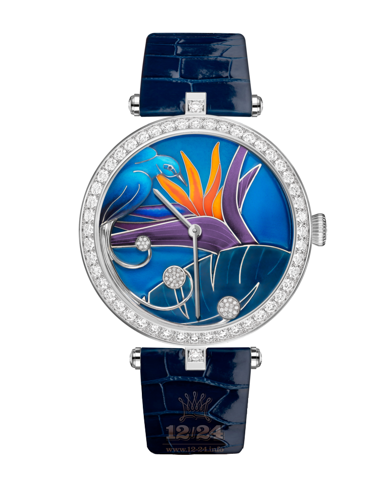 Van Cleef Poetic Complications Watch VCARO4JC00 White gold Case Dark blue Painted Dial