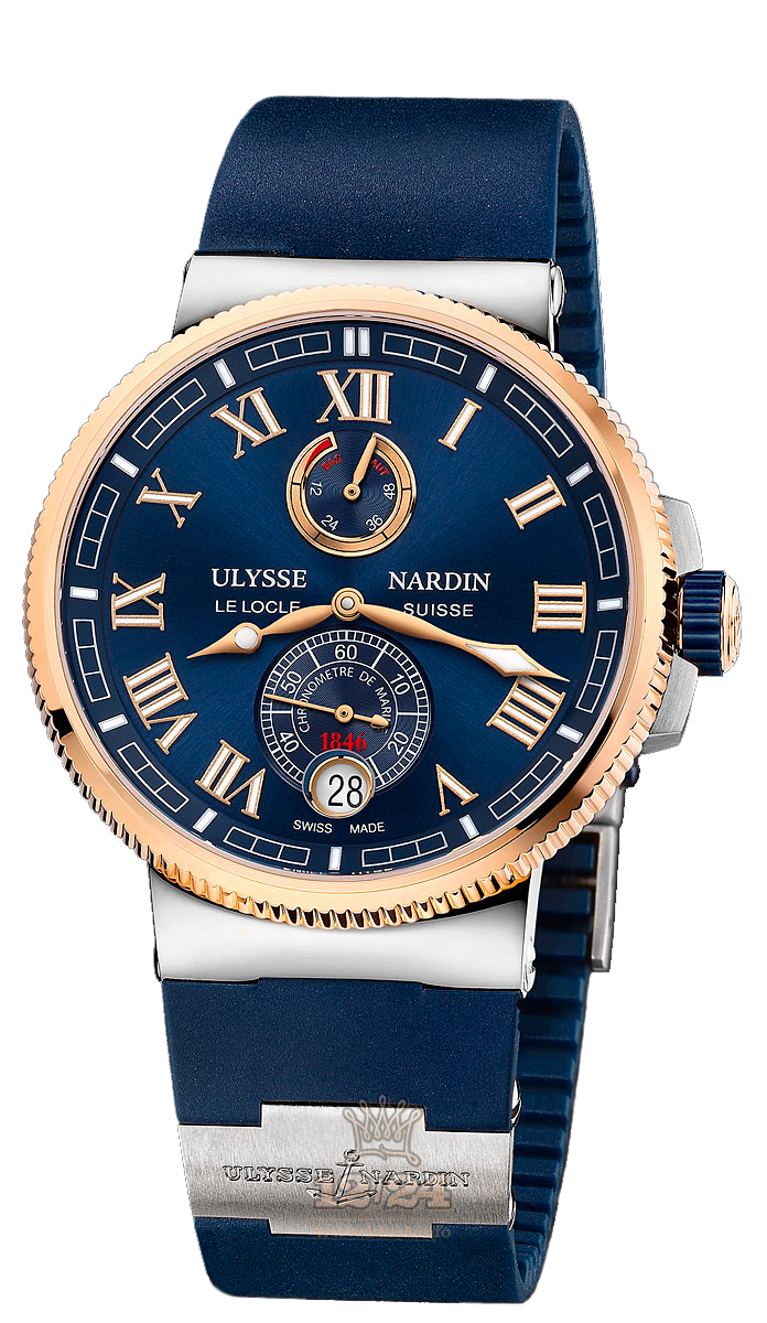 Ulysse Nardin Marine Watch 1185-126-3T/43-BQ 43 mm Steel / Yellow gold Case Blue Dial
