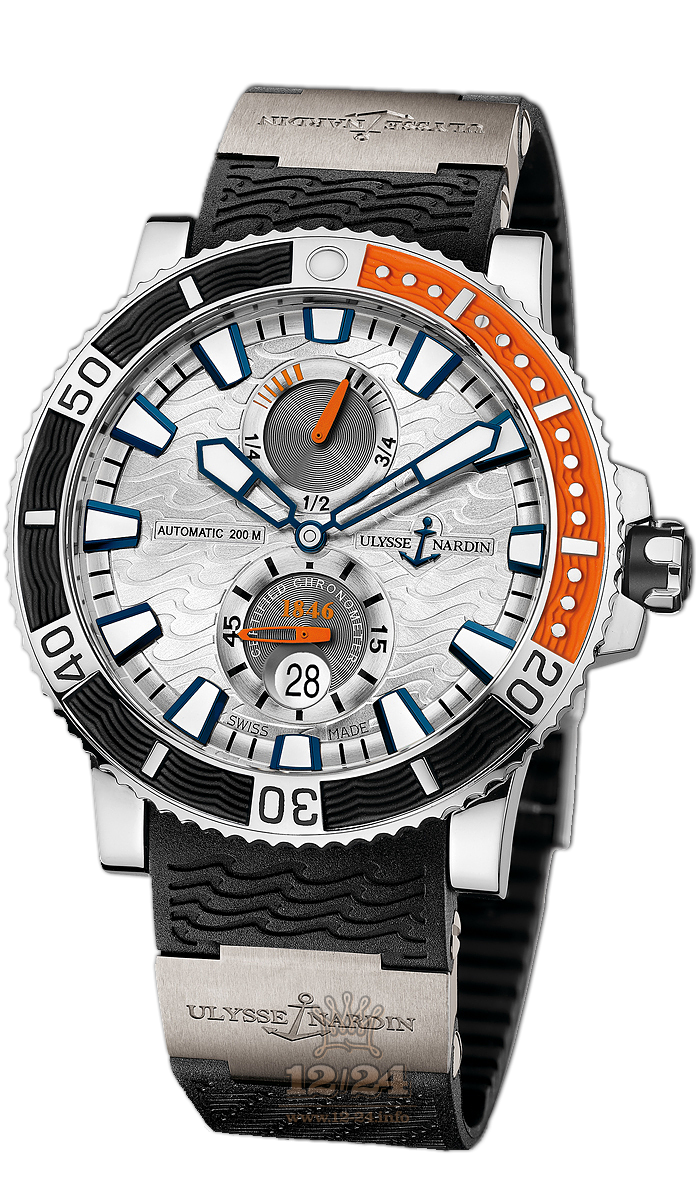 Ulysse Nardin Marine Watch 263-90-3/91 45 mm Stainless steel Titanium Case Silver Dial