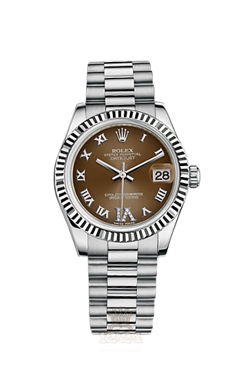 Rolex Datejust Watch 178279-0074 31 mm White gold Case Brown (chocolate) Dial