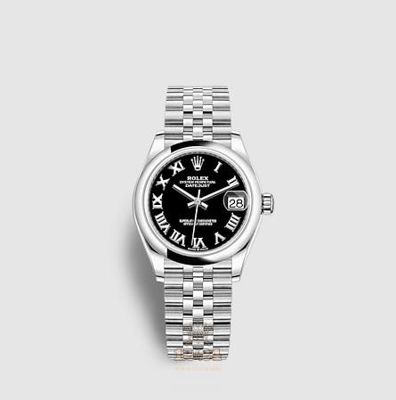 Rolex Datejust Watch 278240-0002 31 mm Stainless steel White gold Case Black Dial