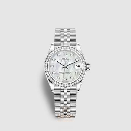 Rolex Datejust Watch 278384rbr-0008 31 mm Stainless steel White gold Case White Dial
