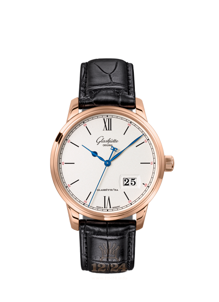 Glashutte Senator Watch 1-36-03-02-05-01 40 mm Red gold Case White Dial