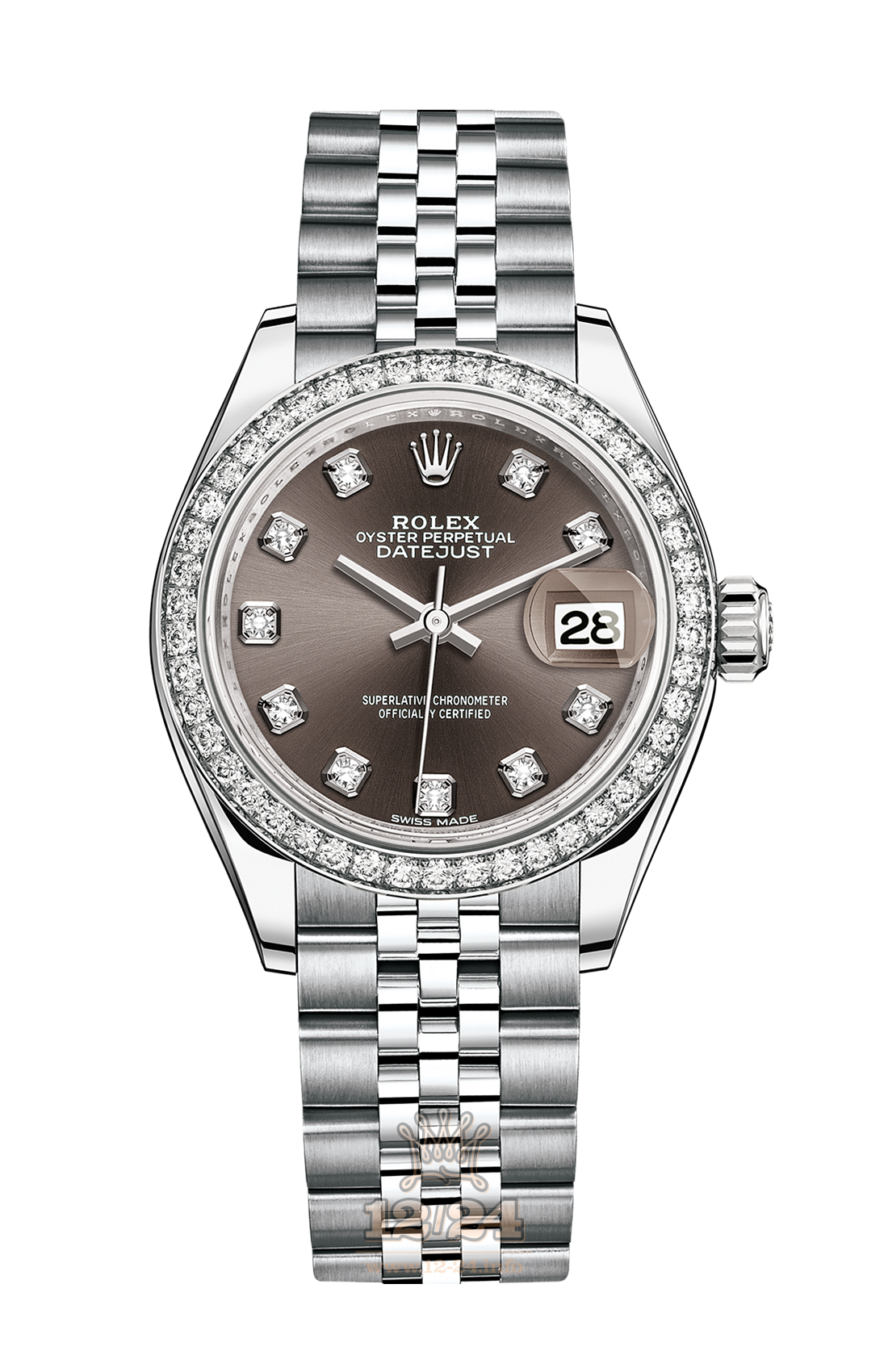 Rolex Datejust Watch 279384rbr-0017 28 mm Steel / White gold Case Brown (chocolate) Dial