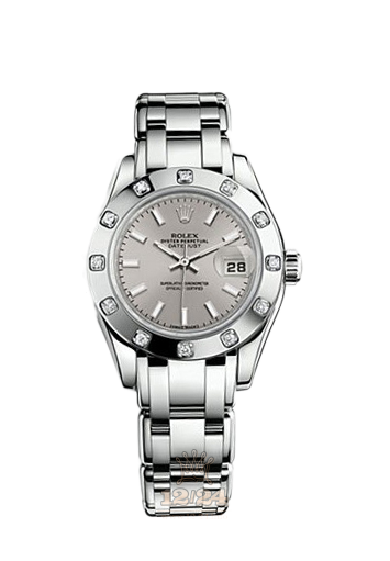 Rolex Pearlmaster Watch 80319-0057 29 mm White gold Case Silver Dial