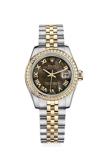 Rolex Lady-Datejust Watch 179383-0035 26 mm Steel / Yellow gold Case Black Dial