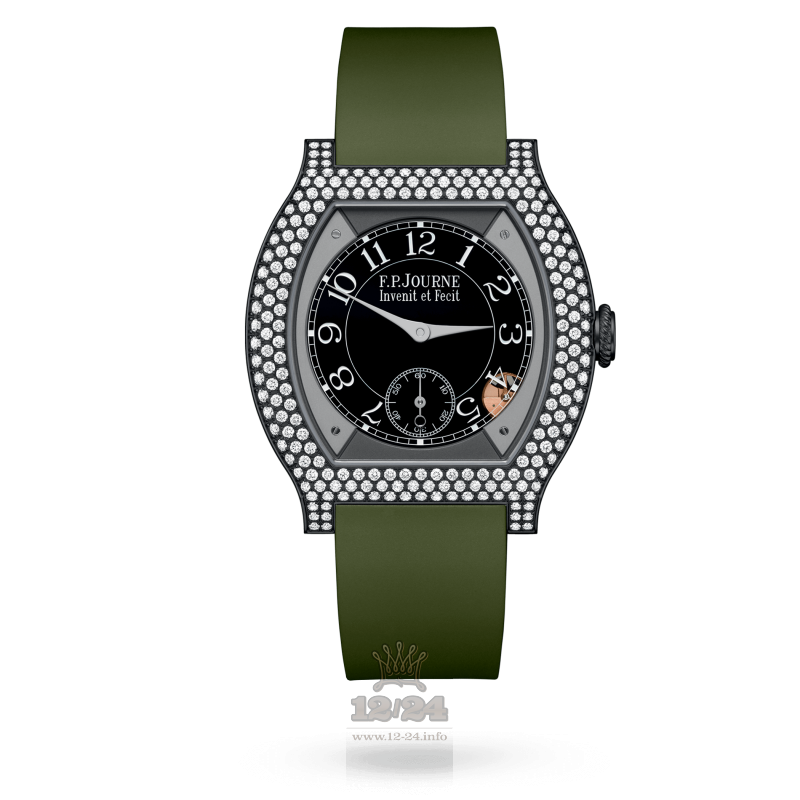 F.P.Journe Elegante Watch 40 mm titalytr 12 rows of diamonds 40 mm Titanium Case Black Dial