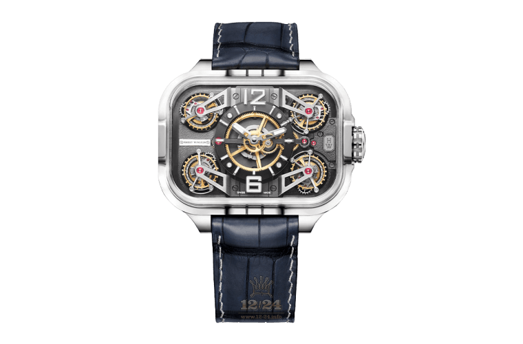 Harry Winston Histoire de Tourbillon Watch HCOMQT53WW001 53 mm White gold Case Gray Dial