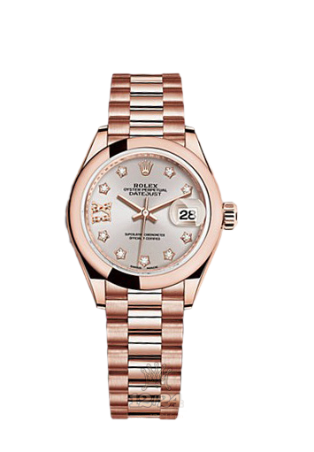 Rolex Datejust Watch 279165-0005 28 mm Pink gold Case Silver Dial