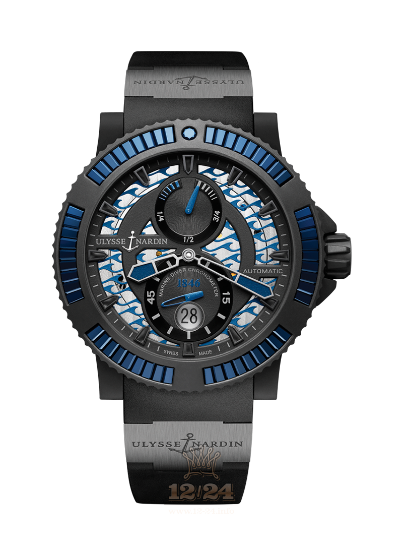 Ulysse Nardin Diver Watch 263-92B3-3C/923 46 mm Stainless steel Case Black Dark blue Dial