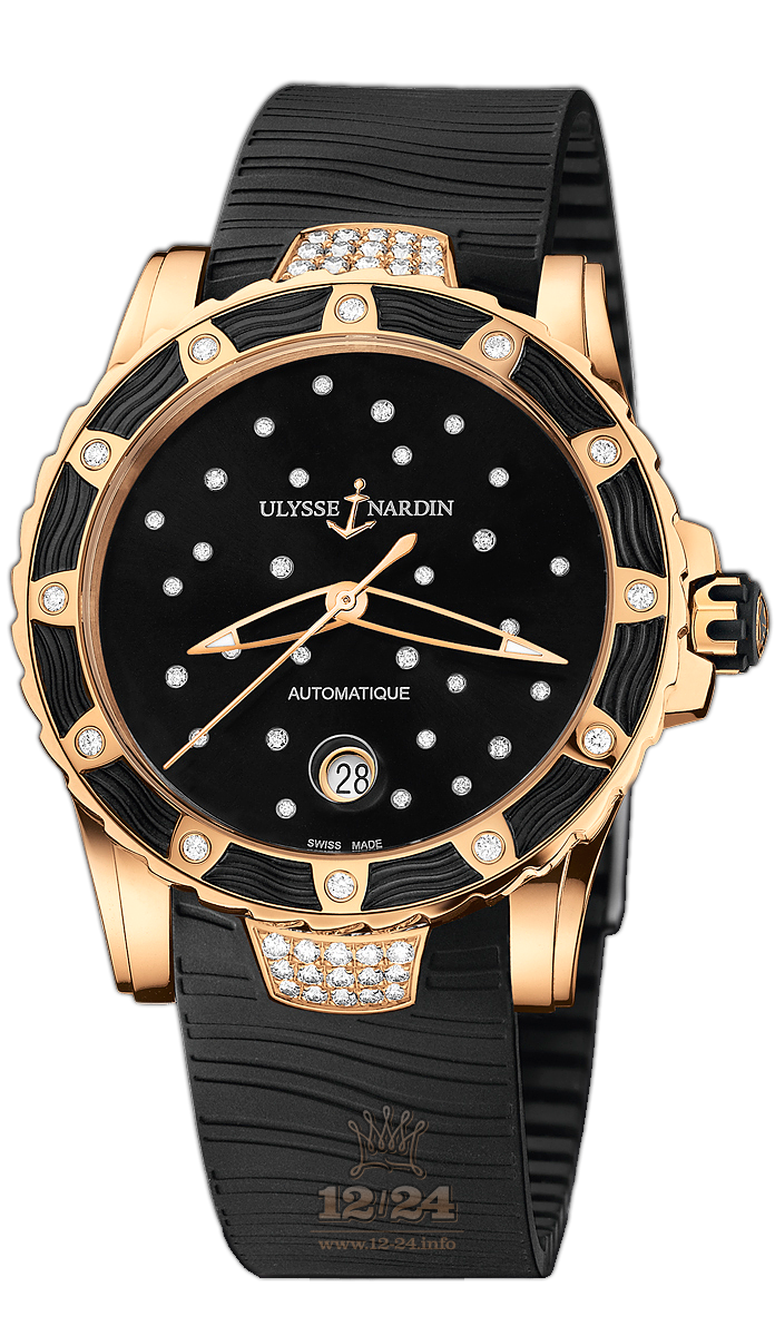 Ulysse Nardin Marine Watch 8156-180E-3C/22 40 mm Pink gold Case Black Dial
