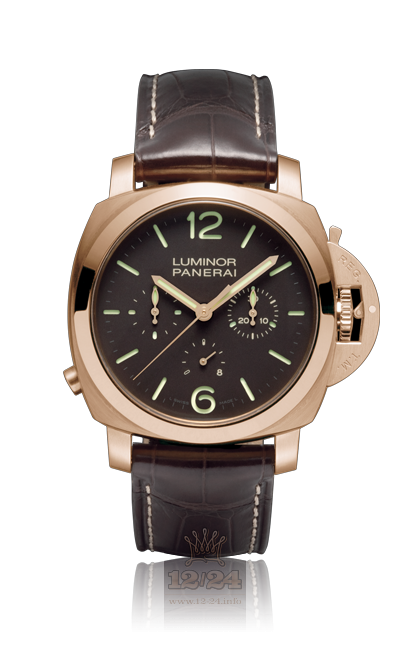 Panerai 2009 Watch PAM00344 44 mm Pink gold Case Brown (chocolate) Dial
