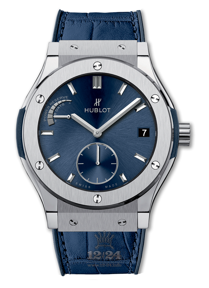 Hublot Classic Fusion Watch 516.NX.7170.LR 45 mm Titanium Case Dark blue Dial