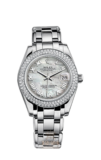 Rolex Pearlmaster Watch 81339-0009 34 mm White gold Case White Dial