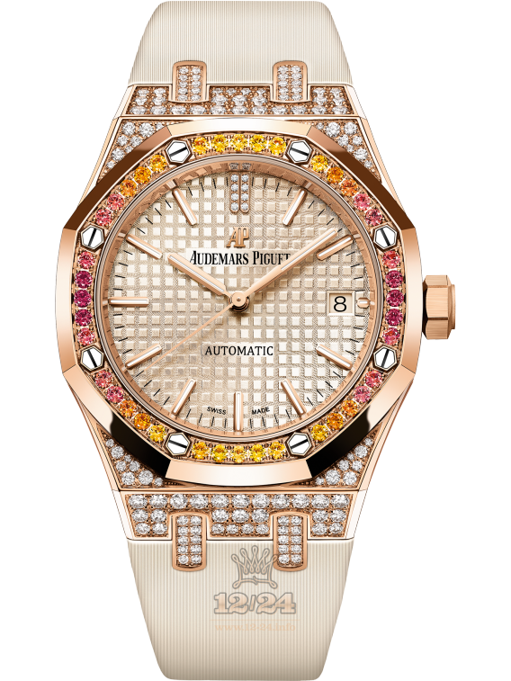 Audemars Piguet Royal Oak Watch 15452OR.ZY.D038VE.01 37 mm Pink gold Case Beige Dial
