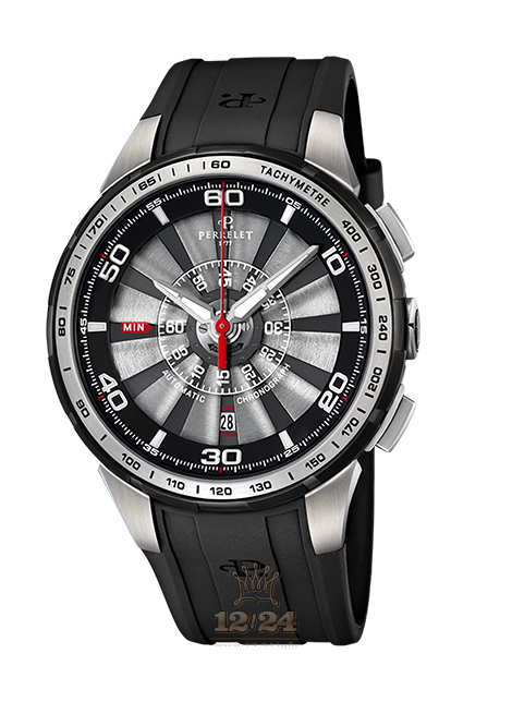Perrelet Turbine Watch A1074/2 47 mm Stainless steel PVD coating Case Silver Dial