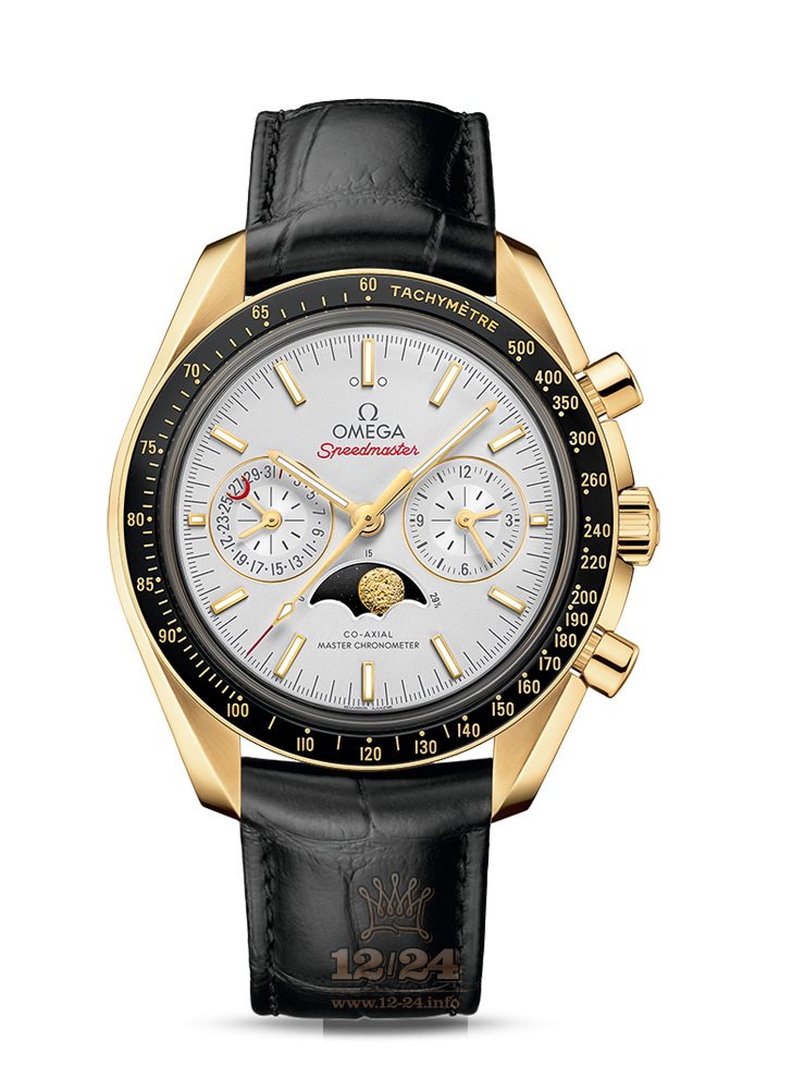 Omega Moonwatch Watch 304.63.44.52.02.001 44 mm Yellow gold Case Silver Dial