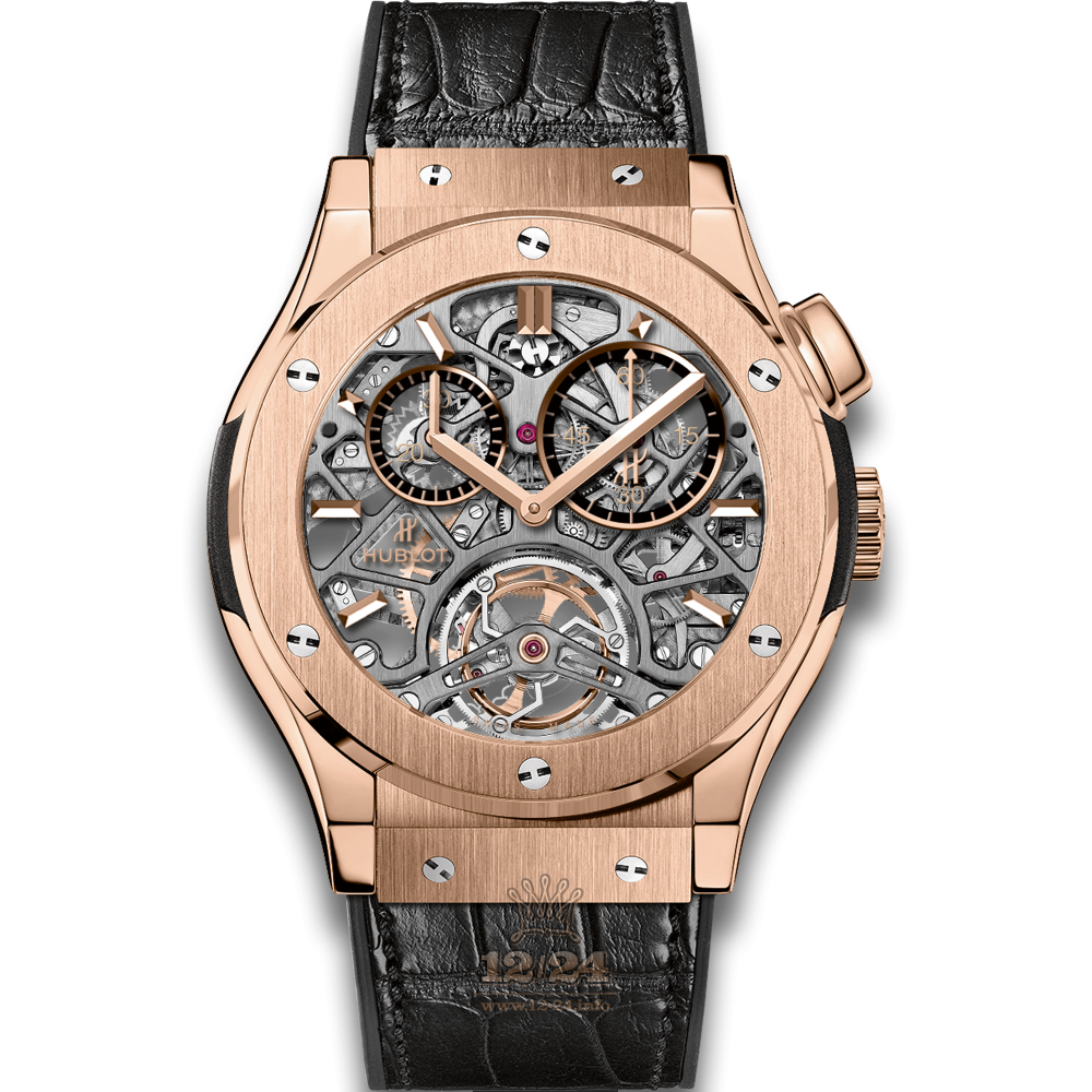 Hublot Classic Fusion Watch 506.OX.0180.LR 45 mm Red gold Case Gray Golden Dial